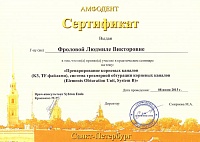 Сертификат «Препарирование корневых каналов (К3, TF-файлами),система трехмерной обтурации корневых каналов (Elements Obturation Unit, System B)», 2013 год